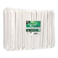1200 Bubble Tea Halme Papier "pure" Ø 12 mm · 20 cm braun einzeln gehüllt, einseitig spitz