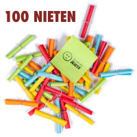 Röllchenlose bunt, 100 Nieten, trauriger Smiley