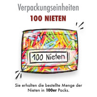 Röllchenlose bunt, 100 Nieten, trauriger Smiley