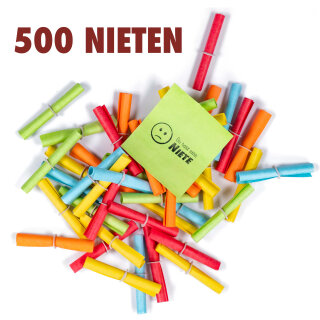 Röllchenlose bunt, 500 Nieten, trauriger Smiley