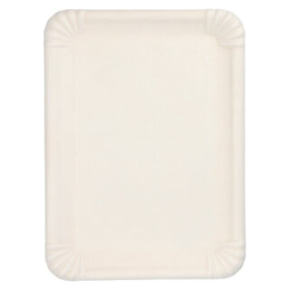 120 Servierplatten, Zuckerrohr "pure" eckig 26 cm x 35 cm weiss