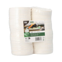 1200 Teller Zuckerrohr "pure" rund Ø 9 cm · 1 cm weiss "Cella"
