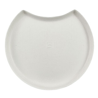 1200 Teller Zuckerrohr "pure" Halbmond Ø 12 cm · 1 cm weiss "Cella"