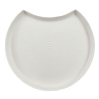 1200 Teller Zuckerrohr "pure" Halbmond Ø 12 cm · 1 cm weiss "Cella"