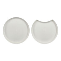 1200 Teller Zuckerrohr "pure" Halbmond Ø 12 cm · 1 cm weiss "Cella"
