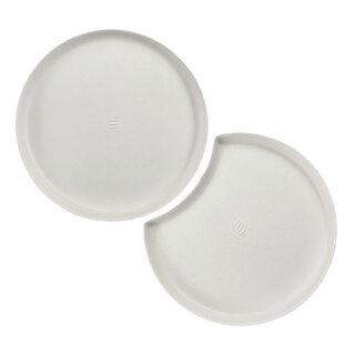 288 Teller Zuckerrohr "pure" rund Ø 12 cm · 1 cm weiss "Cella" : Set
