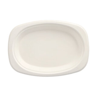 500 Teller, Zuckerrohr "pure" oval 23 cm x 16 cm x 2 cm weiss