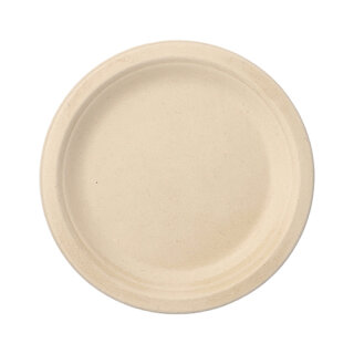 500 Teller, Zuckerrohr "pure" ungeteilt Ø 18 cm · 2 cm natur