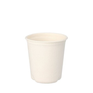 500 Trinkbecher Zuckerrohr "pure" 0,1 l Ø 6,3 cm · 6,5 cm weiss für Heißgetränke