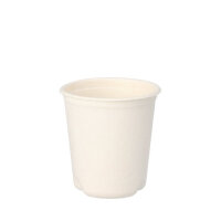 500 Trinkbecher Zuckerrohr "pure" 0,1 l Ø 6,3 cm · 6,5 cm weiss für Heißgetränke