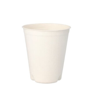 500 Trinkbecher Zuckerrohr "pure" 0,3 l Ø 9 cm · 10 cm weiss für Heißgetränke