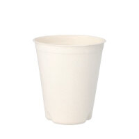 500 Trinkbecher Zuckerrohr "pure" 0,3 l Ø 9 cm · 10 cm weiss für Heißgetränke