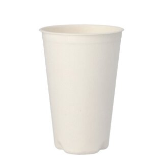 500 Trinkbecher Zuckerrohr "pure" 0,4 l Ø 9 cm · 13 cm weiss für Heißgetränke