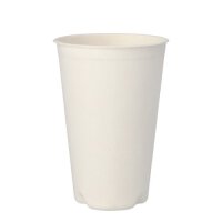 500 Trinkbecher Zuckerrohr "pure" 0,4 l Ø 9 cm · 13 cm weiss für Heißgetränke