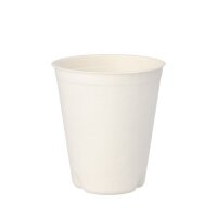 120 Trinkbecher Zuckerrohr "pure" 0,3 l Ø 9 cm · 10 cm weiss für Heißgetränke