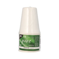 120 Trinkbecher Zuckerrohr "pure" 0,3 l Ø 9 cm · 10 cm weiss für Heißgetränke