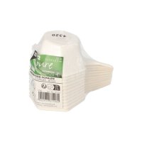 144 Fingerfood - Schalen Zuckerrohr "pure" 25 ml 3 cm x 9,5 cm x 6,3 cm weiss "Hexagon"