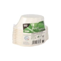 144 Fingerfood - Schalen Zuckerrohr "pure" 40 ml 3 cm x 9,5 cm x 6 cm weiss "Wave"