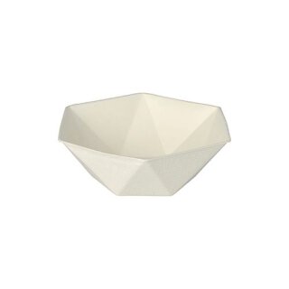 144 Schalen Zuckerrohr "pure" 6-eckig 400 ml 5 cm x 16 cm x 14 cm weiss "Diamond"