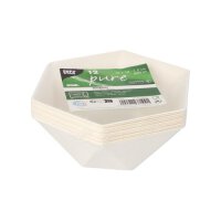 144 Schalen Zuckerrohr "pure" 6-eckig 400 ml 5 cm x 16 cm x 14 cm weiss "Diamond"