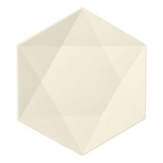 144 Teller Zuckerrohr "pure" 6-eckig 2,5 cm x 26 cm x 23 cm weiss "Diamond"