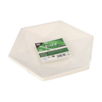 144 Teller Zuckerrohr "pure" 6-eckig 2,5 cm x 26 cm x 23 cm weiss "Diamond"