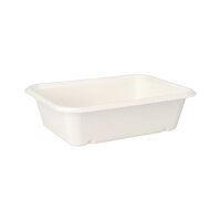 300 Schalen, Zuckerrohr "pure" ungeteilt 5,6 cm x 15,3 cm x 20,3 cm weiss