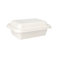 300 Schalen, Zuckerrohr "pure" ungeteilt 5,6 cm x 15,3 cm x 20,3 cm weiss