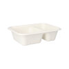 300 Schalen, Zuckerrohr "pure" 2-geteilt 5,6 cm x 15,3 cm x 20,3 cm weiss