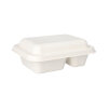 300 Schalen, Zuckerrohr "pure" 2-geteilt 5,6 cm x 15,3 cm x 20,3 cm weiss