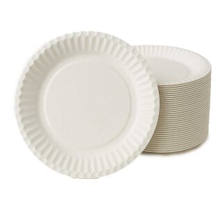 Pappteller rund Ø 23 cm weiss 100 St.