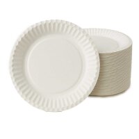 Pappteller rund Ø 23 cm weiss 100 St.