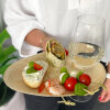 100 Cater Plates Palmblatt "pure" oval 1,3 cm x 18 cm x 23,5 cm