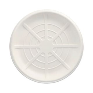 60 Servierplatten, Zuckerrohr "pure" rund Ø 35 cm weiss für Meeresfrüchte