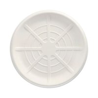 60 Servierplatten, Zuckerrohr "pure" rund Ø 35 cm weiss für Meeresfrüchte