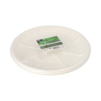 60 Servierplatten, Zuckerrohr "pure" rund Ø 35 cm weiss für Meeresfrüchte
