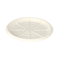 60 Servierplatten, Zuckerrohr "pure" rund Ø 35 cm weiss für Meeresfrüchte