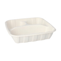100 Teller Zuckerrohr "pure" 3-geteilt 5 cm x 22,8 cm x 22,8 cm