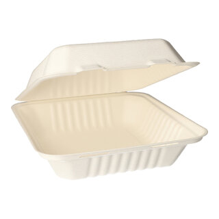 200 Menüboxen, Zuckerrohr "pure" ungeteilt 7,7 cm x 20 cm x 22 cm weiss