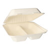 200 Menüboxen, Zuckerrohr "pure" 2-geteilt 7,7 cm x 20 cm x 22 cm weiss