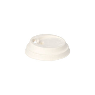 1000 Dom-Deckel mit Verschluss Holzfaser "pure" rund Ø 8 cm · 2,2 cm weiss