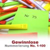 Regenbogenlose, Gewinnlose 1 - 100, optional mit Nieten & Aufklebenummern