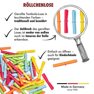 PARTY DISCOUNT Röllchenlose Treffer – Bunt, Nummer 951-1000, Für Tombola & Gewinnspiel