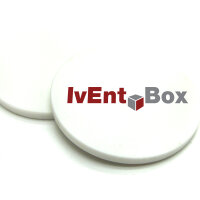 500 runde Chips indiv. bedruckt - farbiger Druck transparent-grün 23,3 mm beidseitig