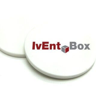 1000 runde Chips indiv. bedruckt - farbiger Druck transparent-gelb 30 mm einseitig