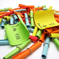 Röllchenlose bunt, 50 Gewinnlose, mögliche Nummerierung 1001 - 2000 Paket 1001 - 1300 (6 Pack mit je 50 Stk.)