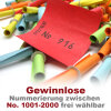 Röllchenlose bunt, 50 Gewinnlose, mögliche Nummerierung 1001 - 2000 Paket 1001 - 1300 (6 Pack mit je 50 Stk.)