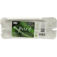 1000 Teller, Pappe "pure" eckig 8 cm x 21 cm weiss mit Anfasser