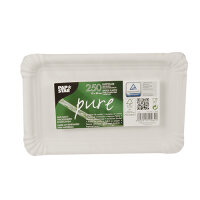 1000 Teller, Pappe "pure" eckig 13 cm x 20 cm...