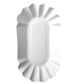 1000 Schalen, Pappe "pure" oval 10,5 cm x 20 cm x 3,5 cm weiss